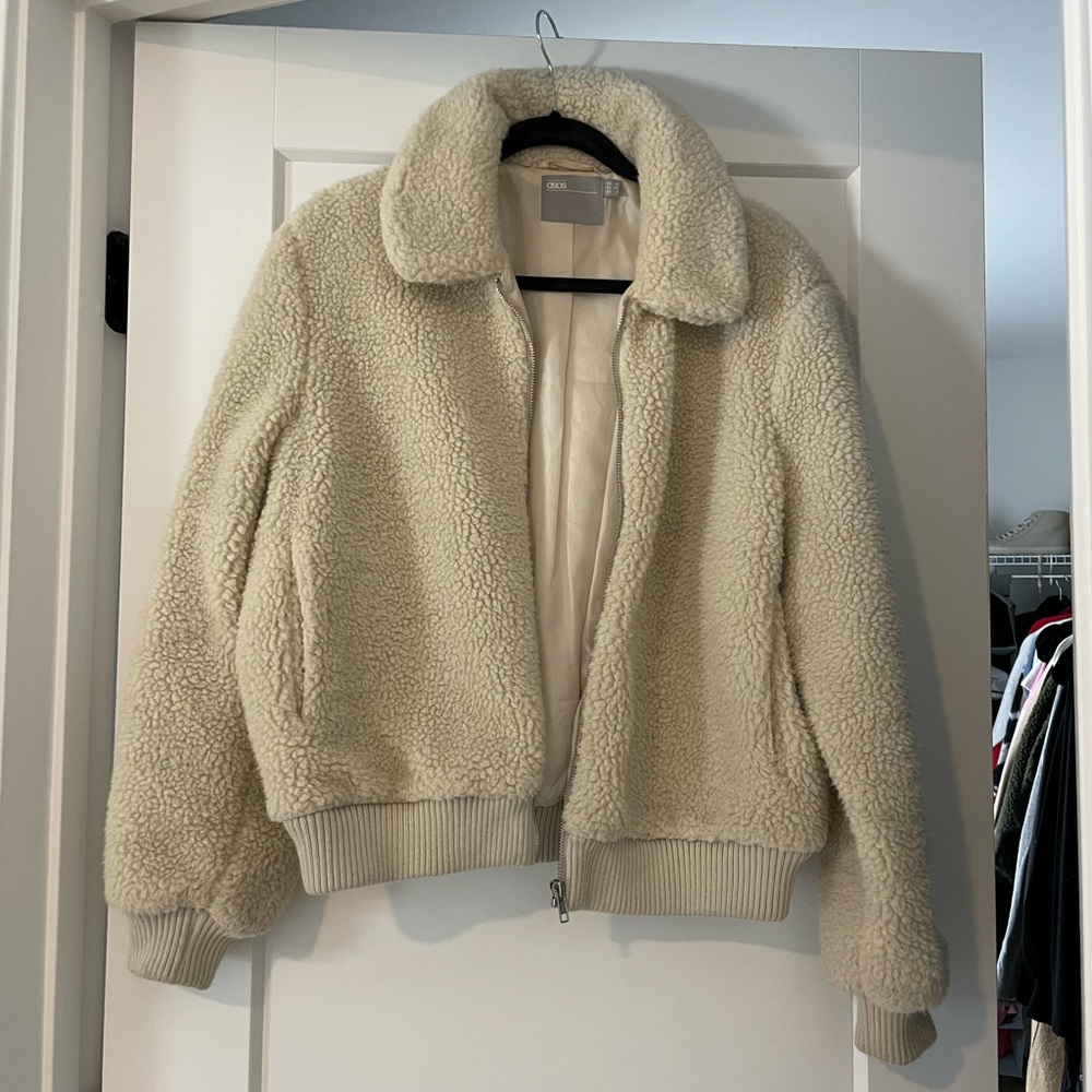 ASOS Borg Bomber Jacket - Picture 4 of 4